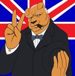  canine cigar dog droll3 gentleman hat hi_res looking_at_viewer male mammal peace_sign solo union_jack v_sign winston_churchill 