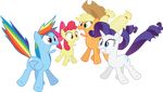  absurdly_absurd_res alpha_channel apple_bloom_(mlp) applejack_(mlp) equine female feral friendship_is_magic group hi_res horn horse mammal my_little_pony pegasus pony quanno3 rainbow_dash_(mlp) rarity_(mlp) unicorn wings 