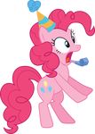  absurd_res alpha_channel blue_eyes cutie_mark equine female feral friendship_is_magic hair hi_res horse mammal my_little_pony open_mouth party_hat pink_hair pinkie_pie_(mlp) plain_background pony quanno3 solo transparent_background vector 