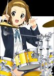  brown_hair drum drum_set hairband instrument k-on! mizuki_makoto school_uniform short_hair solo tainaka_ritsu tomboy 