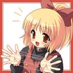  blonde_hair cat's_cradle hands kurodani_yamame ribbon short_hair solo touhou yamasan 