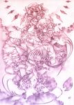  flandre_scarlet gradient izayoi_sakuya monochrome moo_(umineko) multiple_girls pink purple remilia_scarlet touhou 