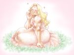  alex_louis_armstrong blonde_hair blush crossdressing dress facial_hair fullmetal_alchemist furamu long_hair male_focus muscle mustache pink_dress solo sparkle 