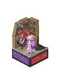  bad_id bad_pixiv_id book chibi commentary_request demon_girl falling hat head_wings isometric koakuma library multiple_girls o_o patchouli_knowledge purple_eyes purple_hair red_hair rodney touhou voile 