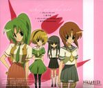  blonde_hair dress furude_rika green_skirt highres higurashi_no_naku_koro_ni houjou_satoko multiple_girls pantyhose ryuuguu_rena sailor_dress sakai_kyuuta skirt sonozaki_mion 