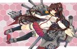  brown_hair kantai_collection long_hair ponytail sesield weapon yamato_(kancolle) 