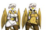  anthro anthrofied avante92 avian big_breasts breasts clothing eyewear female flashing friendship_is_magic gilda_(mlp) glasses gryphon headphones legwear my_little_pony navel nipples pantyhose plain_background pussy solo stockings undressing white_background wide_hips wings 