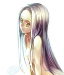  ikusabe_lu long_hair nude original silver_hair simple_background solo white_background 