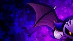  abstract_background armor bat_wings kirby kirby_(series) mask meta_knight nintendo shoes solo vibrantechoes video_games wallpaper wings yellow_eyes 