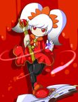  1girl albino alternate_hair_color ashley ashley_(warioware) female gradient_hair grey_hair magic multicolored_hair nintendo pantyhose red_eyes scepter sceptre solo staff twintails warioware white_hair 