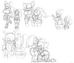  breasts cleavage clothed clothing cream_the_rabbit female fishnet lagomorph mammal monochrome prostitute prostitution rabbit rouge_the_bat sega sketch sonic_(series) thecon young 