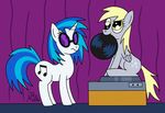  cutie_mark derp derpy_hooves_(mlp) duo equine eyewear female feral friendship_is_magic fur grey_fur hair hi_res horn mammal my_little_pony pegasus signature sitting sunglasses theunicornlord two_tone_hair unicorn vinyl_scratch_(mlp) white_fur wings yellow_eyes 