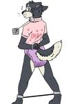  baby blue_eyes blush canine codeine collar cuffs diaper dog girly keeper_utonagan male mammal padding paws restraints sissy spreader_bar spreading utonagan wet young 