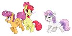  apple_bloom_(mlp) equine female friendship_is_magic fur green_eyes hair hi_res horn horse mammal multi-colored_hair my_little_pony orange_eyes orange_fur pegasus plain_background pony purple_eyes scootaloo_(mlp) sweetie_belle_(mlp) unicorn white_background white_fur wings wizardglitter yellow_fur 