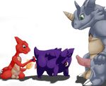  anthro ball_tugging balls big_balls charmeleon fire gay gengar ghost group group_sex huge_penis lizard male nintendo penis pok&#233;mon pok&eacute;mon reptile rhydon scalie sex size_difference spirit surprise swagknight1 threesome video_games 