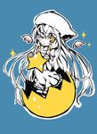  blush_stickers eggshell hat hong_(white_spider) long_hair looking_at_viewer one_eye_closed personification puzzle_&amp;_dragons solo star tamadra wings 