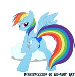  butt equine female feral friendship_is_magic hi_res horse looking_at_viewer mammal my_little_pony panties pegasus pinkiepizzles pony rainbow_dash_(mlp) smile solo underwear wings 