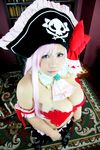  1girl breasts captain_liliana captain_liliana_(cosplay) chouzuki_maryou cosplay hat highres large_breasts photo pink_hair pirate pirate_hat plump purple_eyes queen&#039;s_blade queen's_blade queen's_blade_rebellion 