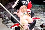  1girl breasts captain_liliana captain_liliana_(cosplay) chouzuki_maryou cosplay hat large_breasts photo pink_hair pirate pirate_hat plump purple_eyes queen&#039;s_blade queen's_blade queen's_blade_rebellion sword weapon 