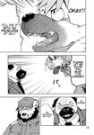  bear chubby clothing comic ena_(kumagaya) english_text eyewear glasses greyscale hyena kumagaya_shin male mammal monochrome pug text tom_(kumagaya) 