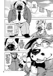  bear chubby clothing comic ena_(kumagaya) english_text eyewear glasses greyscale hyena kumagaya_shin male mammal monochrome pug text tom_(kumagaya) 