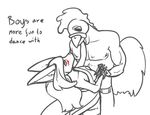  bird blush canine chicken clothed clothing english_text female fenfen_maria_esteban fennec feretta fox male mammal muscles text tumblr uncolored 