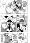  bear chubby clothing comic ena_(kumagaya) english_text eyewear glasses greyscale hyena kumagaya_shin male mammal monochrome pug text tom_(kumagaya) 