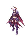  1girl armor breasts capcom cape cleavage female gore_magala_(armor) horns monster_hunter purple_hair solo yamaponzzz 