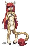  aogami ashley balls big_balls blush cub dickgirl giraffe hair hi_res hooves hyper intersex long_hair long_tail looking_away mammal navel nude plain_background purple_eyes red_hair sheath solo white_background young 