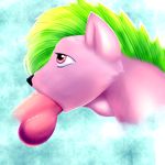  absurd_res ambiguous ambiguous_gender anthro balls canine deep_throat disembodied_penis domny fellatio female fox fur green_hair hair hi_res invalid_tag knot male mammal neck_bulge oral oral_sex penis pink_eyes pink_fur sex wolf 