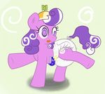  cub cute derp diaper equine female feral friendship_is_magic fur hair hi_res horse legs_up mammal multi-colored_hair my_little_pony pony propeller_hat purple_eyes purple_fur screwball_(mlp) shadow solo surzb tongue tongue_out two_tone_eyes young 