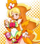  :q alternate_form blonde_hair choker coconut_samba cure_honey earrings green_choker hairband halftone halftone_background happinesscharge_precure! jewelry long_hair magical_girl oomori_yuuko orange_background precure ryuuta_(cure_ryuuta) samba skirt solo tongue tongue_out very_long_hair white_background wrist_cuffs yellow_eyes 