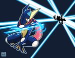  battle black_background closed_eyes gen_6_pokemon greninja hat lyn_(shunao) mario mario_(series) marvel_vs._capcom marvel_vs._capcom_3 open_mouth parody pokemon pokemon_(creature) pokemon_(game) silhouette simple_background strider_hiryuu super_mario_bros. super_smash_bros. 