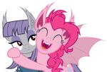  alpha_channel animal_ears bat_pony equine fangs female feral friendship_is_magic fur hair hug magister39 mammal maud_pie_(mlp) my_little_pony pinkie_pie_(mlp) plain_background pointy_ears red_eyes sibling sister smile solo transparent_background vampire wings 