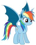  absurd_res alpha_channel bat_pony bat_wings cutie_mark equine fangs female friendship_is_magic hair hi_res magister39 mammal messy_hair my_little_pony plain_background rainbow_dash_(mlp) red_eyes smile solo transparent_background vampire wings 