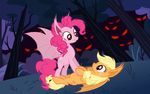  alpha_channel animal_ears applejack_(mlp) bat_pony cutie_mark equine fangs female feral friendship_is_magic fur hair lesbian magister39 mammal my_little_pony pinkie_pie_(mlp) plain_background pointy_ears red_eyes smile solo transparent_background vampire wings 