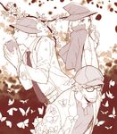  2boys alto_clef apple assa bad_id bad_pixiv_id bug butterfly child cloak closed_eyes commentary_request facial_hair flower food fruit glasses hat insect kondraki labcoat monochrome multiple_boys necktie red scp-239 scp-408 scp_foundation wand witch_hat 