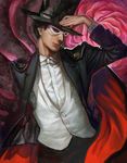  bishoujo_senshi_sailor_moon cape chiba_mamoru domino_mask flower formal hand_on_headwear hat hat_tip k-bose lips male_focus mask realistic rose solo top_hat tuxedo tuxedo_kamen 