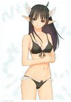  absurdres ahoge bikini brown_eyes brown_hair elf frills front-tie_top head_wings highres long_hair pointy_ears shining_(series) shining_wind solo swimsuit tanaka_takayuki xecty_ein 