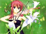  1024x768 butterfly chikage_(sister_princess) dress flower instrument sister_princess violin wallpaper 