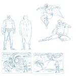 cape concept_art fighting_game full_body lineart mahito_(tranjistor) nite_owl simple_background standing topless watchmen white_background 