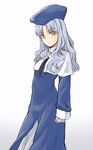  blush caren_hortensia fate/hollow_ataraxia fate/stay_night fate_(series) hat long_hair minato_fumi silver_hair solo yellow_eyes 