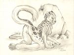  areola big_breasts breasts butt cheetah feline female leopard looking_at_viewer mammal monochrome nipples nude presenting presenting_anus presenting_hindquarters presenting_pussy pussy scale_(artist) solo tongue 