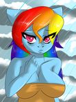  animal_ears anthro anthrofied big_breasts breasts clothed clothing equine female friendship_is_magic hair horse long_hair mammal multi-colored_hair my_little_pony pony rainbow_dash_(mlp) rainbow_hair snorgastic solo 