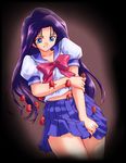  1girl daruma_doll hazuki_izuna long_hair pleated_skirt pov_of_viewer school_uniform size_difference skirt teston 