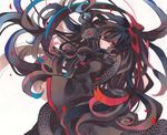  azami_(kagerou_project) bad_id bad_pixiv_id black_hair highres kagerou_project long_hair petals red_eyes scales snake umezakura very_long_hair 