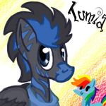  blue_stripes blush equine friendship_is_magic looking_at_viewer low_res mammal my_little_pony original_character pegasus rainbow_dash_(mlp) scarf smile wings zebra 