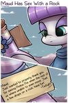  blue_eyes bottle comic english_text equine female feral friendship_is_magic grey_body hair half-closed_eyes horse letter mammal maud_pie_(mlp) my_little_pony ponegranate pony potion purple_hair solo text 