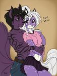  black_hair canine clothing cute female fluff-kevlar fox fur get_well hair jinxy_falina male mammal purple_eyes purple_fur silver silver_(oxsilverxo) silver_eyes silver_takashi skirt straight white_hair 