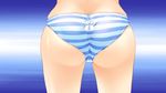  ass ass_focus blue blue_panties close-up from_behind game_cg guardian_place highres imprint ootori_aoi panties skindentation solo striped striped_panties trefoil tsurugi_hagane underwear 